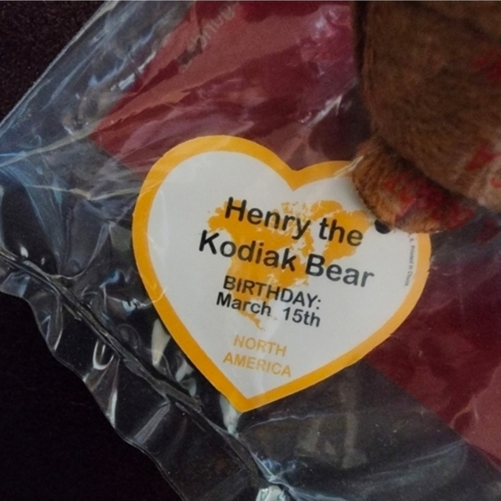 TY Teenie Beanie Baby McDonald's #8 - Henry the Kodiak Bear FREE w $25 Purchase - Picture 4 of 5